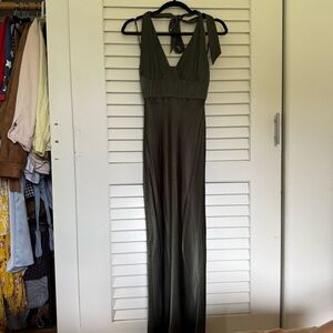 Shona Joy La Lune Plunged Halter Midi Dress - Forest